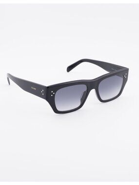 Celine CL40297U 01B Sunglasses Black Square Frame, Grey Lenses